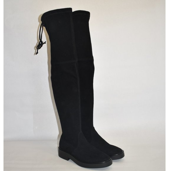 Stuart Weitzman Mara Over the Knee Platform Boot Black Suede Size 12 B - Picture 2 of 10